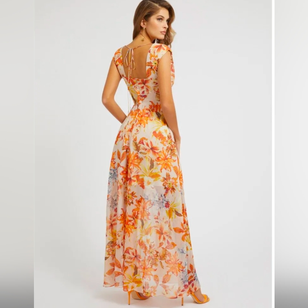 Guess flower mainly orange spring gown large